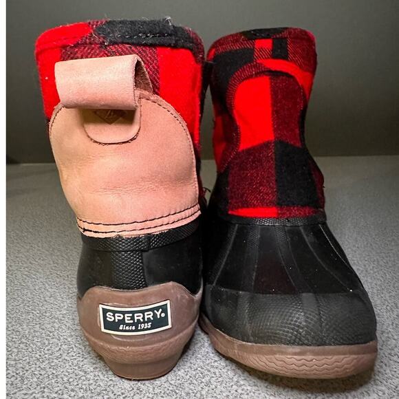 Sperry Top Sider 7 Syren Cove Buffalo Plaid Check Duck Boot Waterproof Wool Gorp - Picture 3 of 6